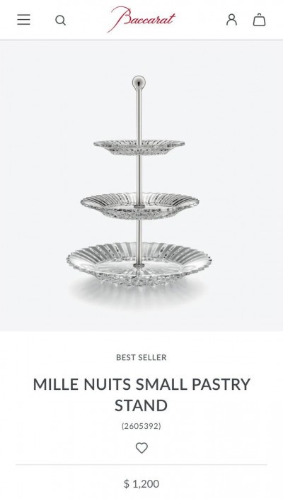 Блюдо Baccarat трехъярусное Mille Nuits из хрусталя