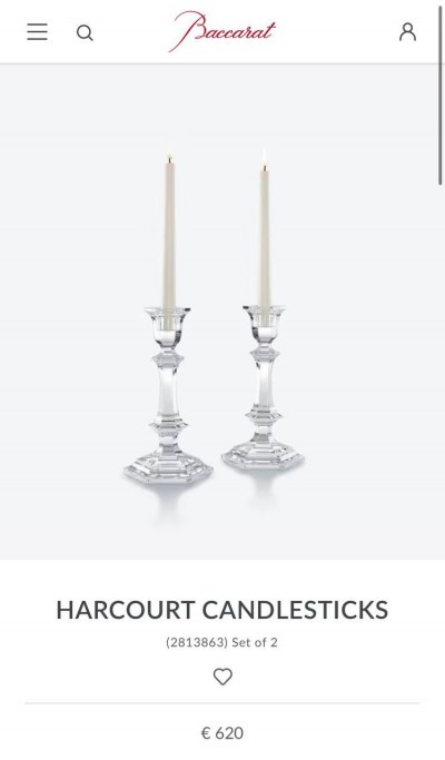 Подсвечники Baccarat Harcourt