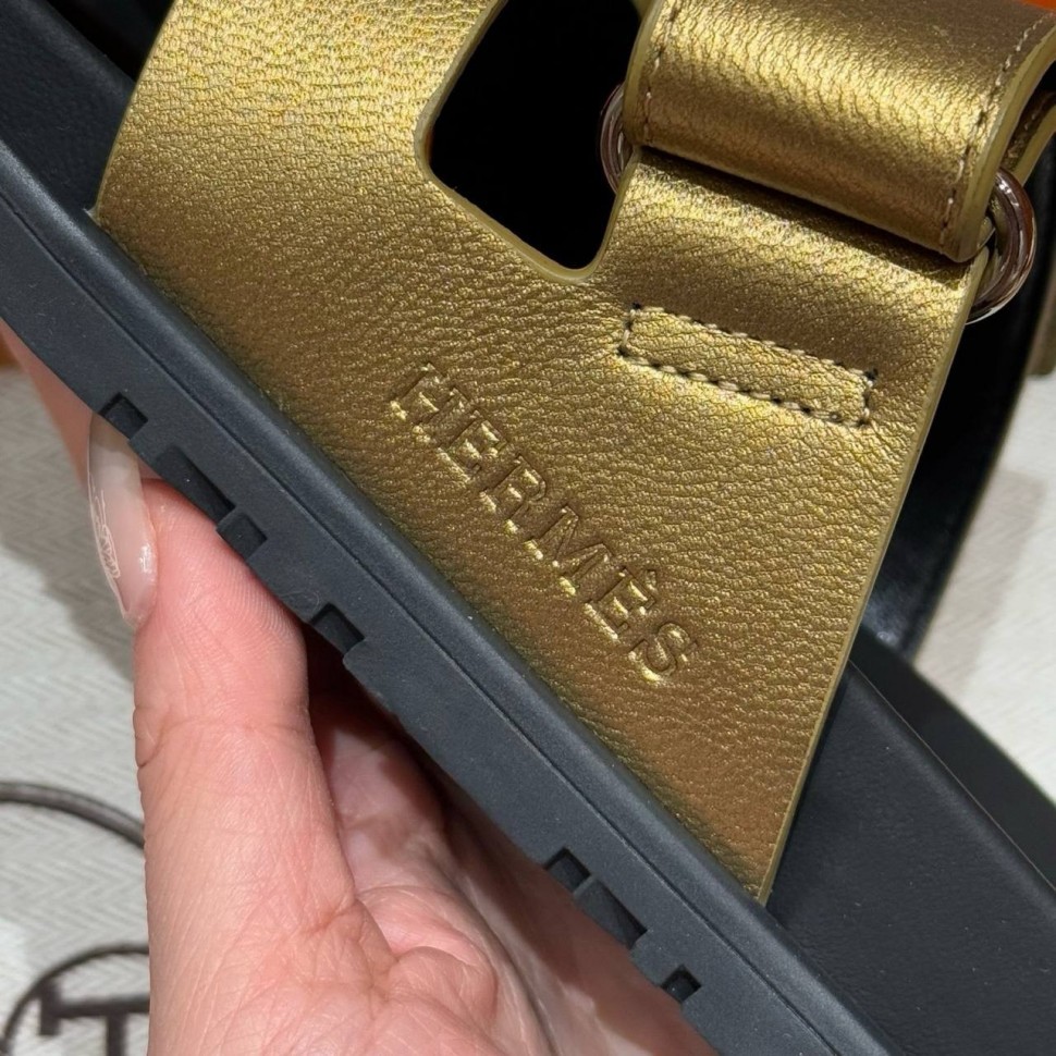 Шлепки Hermes Chypre Dore
