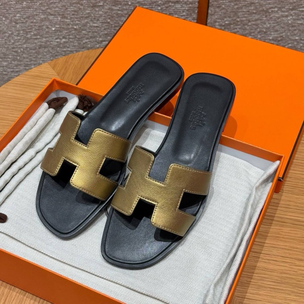 Шлепки Hermes Oran Dore