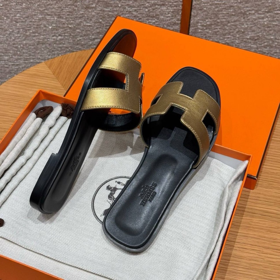 Шлепки Hermes Oran Dore