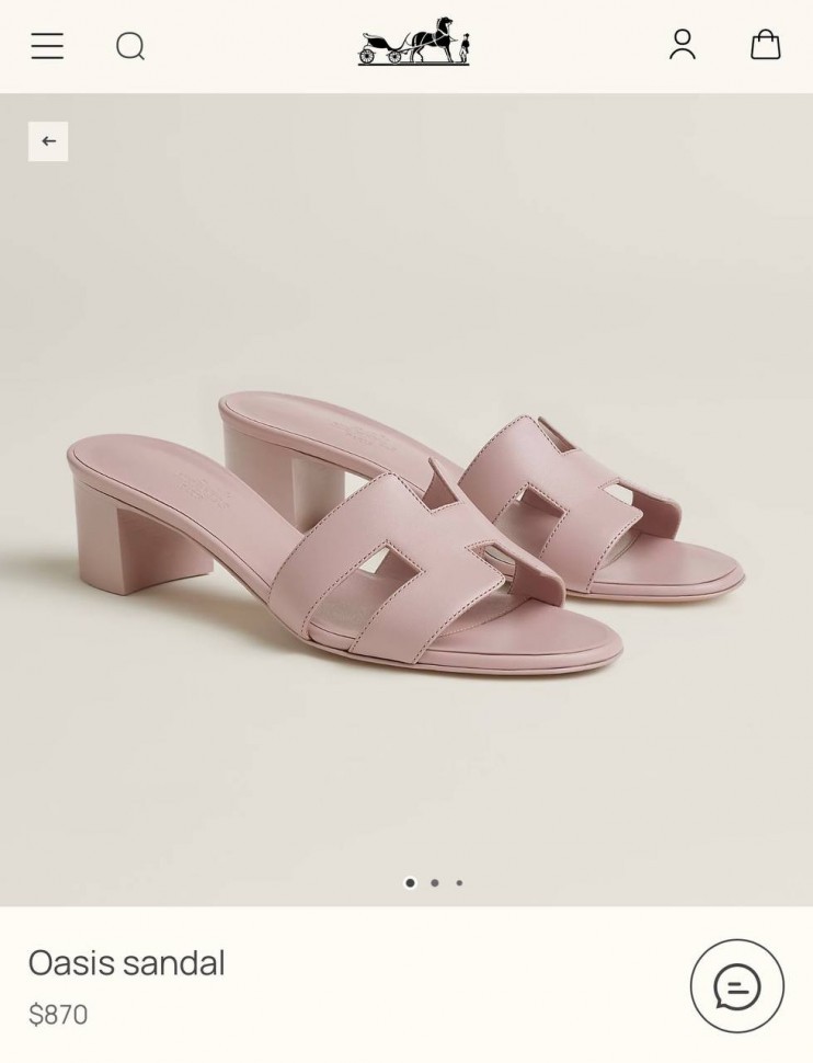Шлепки Hermes Oasis Rose Cancan