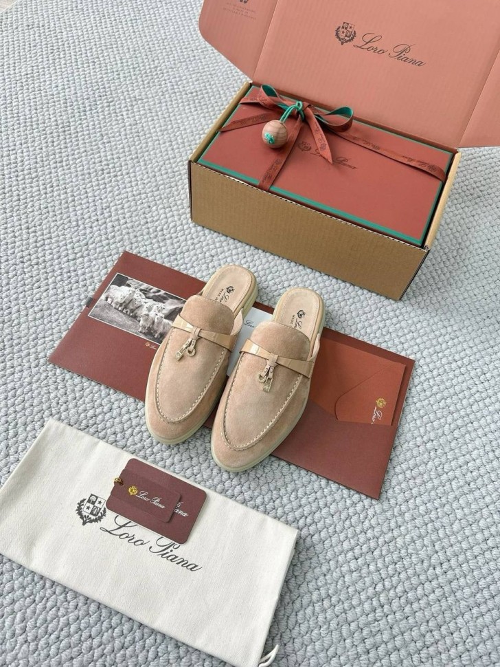 Мюли Loro Piana Open Walk с тиснением под кроко