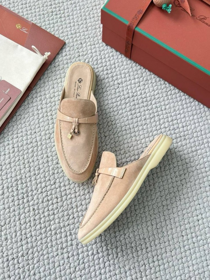 Мюли Loro Piana Open Walk с тиснением под кроко