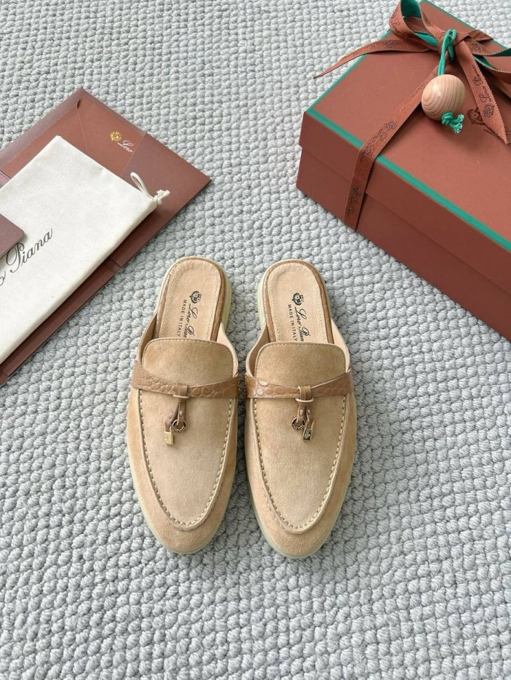 Мюли Loro Piana Open Walk с тиснением под кроко