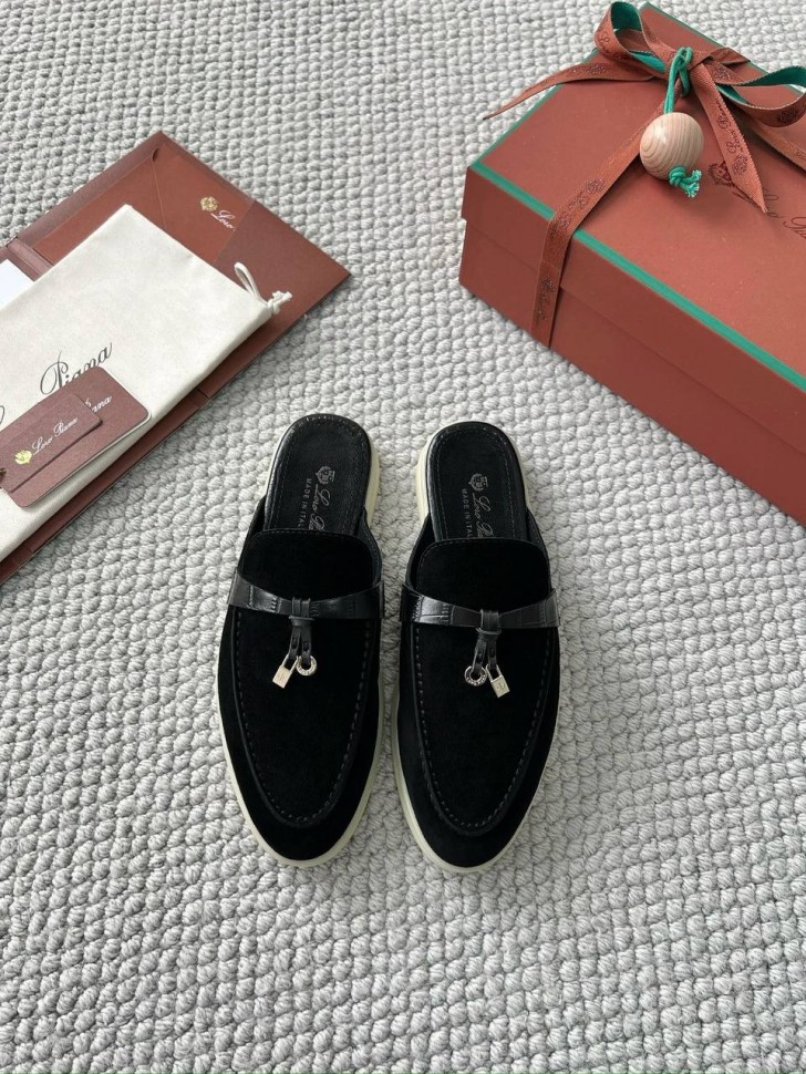 Мюли Loro Piana Open Walk с тиснением под кроко