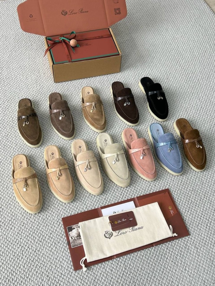 Мюли Loro Piana Open Walk с тиснением под кроко