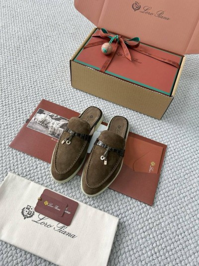 Мюли Loro Piana Open Walk с тиснением под кроко