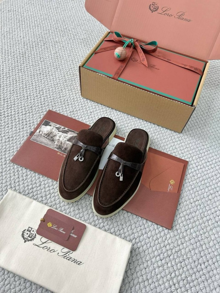 Мюли Loro Piana Open Walk с тиснением под кроко