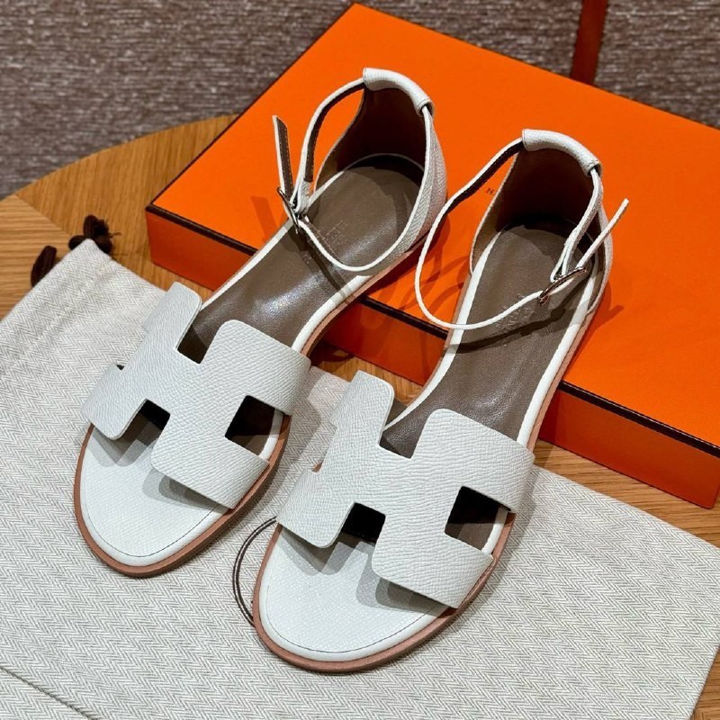 Босоножки Hermes Santorini Blanc Epsom