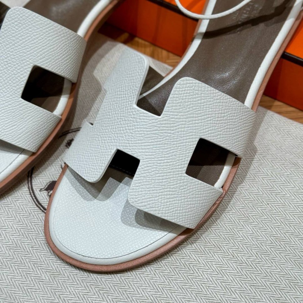Босоножки Hermes Santorini Blanc Epsom