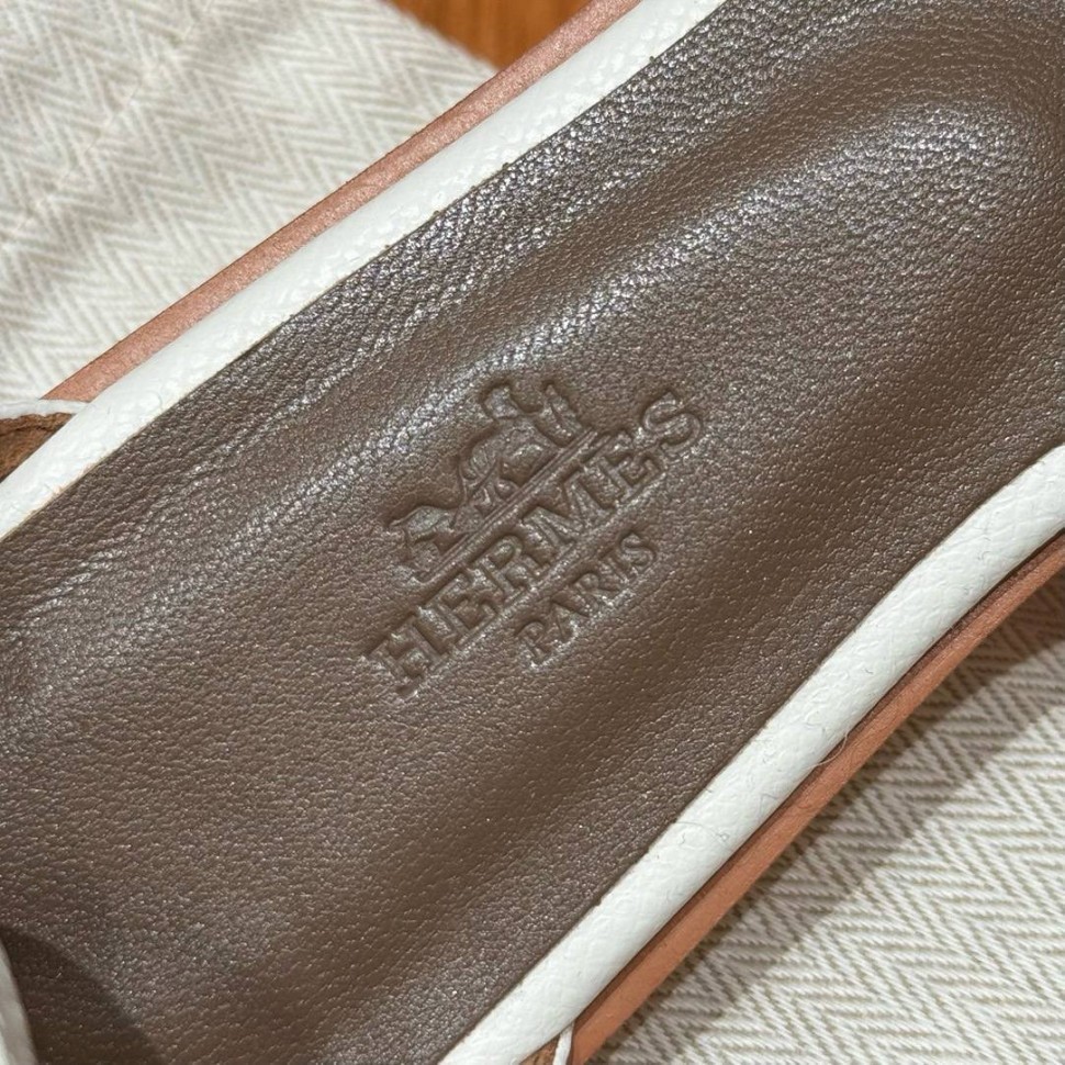 Босоножки Hermes Santorini Blanc Epsom