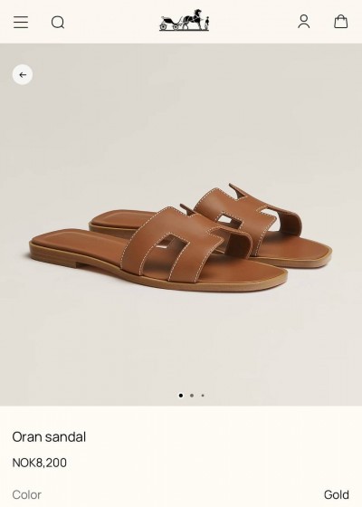 Шлепки Hermes Oran Gold